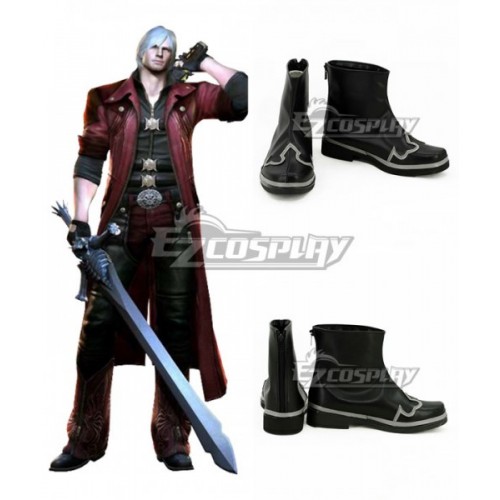 Devil May Cry 4 Dante Black Shoes Cosplay Boots