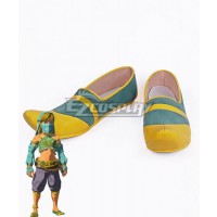 The Legend of Zelda: Breath of the Wild Female Zelda Link Gerudo Outfit Green Cosplay Shoes