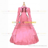 Victorian Gothic Lolita Reenactment Rococo Southern Belle Pink Ball Gown Dress