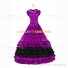 18th Century Vintage Ruffles Brocaded Sleeveless Gown Purple Dress