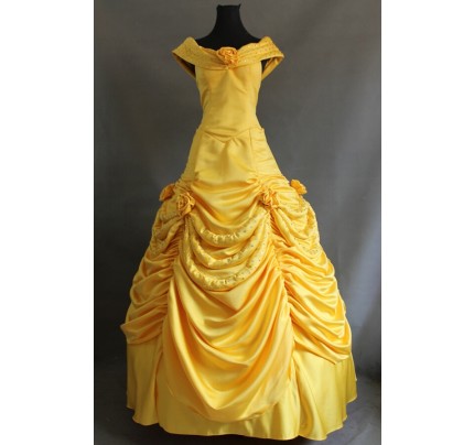 Beauty And The Beast Princess Belle Dress Cosplay Costume C