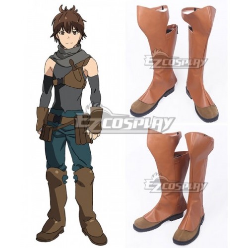 Grimgar of Fantasy and Ash Haruhiro Brown Cosplay Shoes