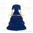 Reenactment Civil War Lace Lolita Recoco Layered Blue Ball Gown Dress