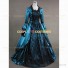 Victorian Lady Queen Colonial Princess Fairytale Dress Lace Ball Gown Dark Blue