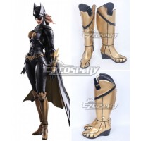 DC Batman Arkham Knight Batgirl Katherine Kathy Kane Golden Shoes Cosplay Boots