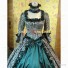 Historical Victorian Style Country Lolita Floral Gown Dress Emerald