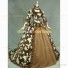 Historical Victorian Style Country Lolita Floral Gown Dress Brown