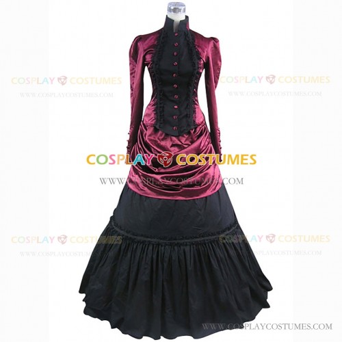 Gothic French Bustle Formal Dress Colonial Theatrical Premium Quality Costume Rose