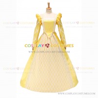 Gothic Lolita Victorian Queen Elizabeth Theatre Light Yellow Lace Prom Ball Gown Dress