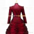 Gothic Victorian Marie Antoinette Theater Layered Evening Gown Burgundy Dress