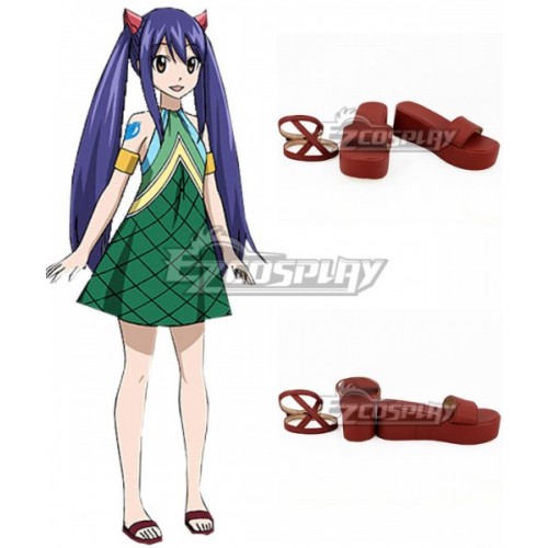 Fairy Tail Wendy Marvell Red Cosplay Shoes