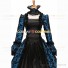 Victorian Steampunk Rococo Brocade Blue Ball Gown Dress