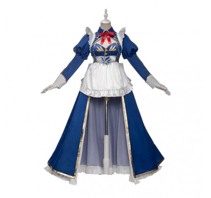 Fate Grand Order Arturia Pendragon Lancer Blue Dress Cosplay Costume