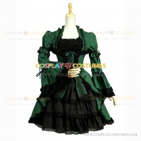 Victorian Lolita Dress Steampunk Gothic Green Dress