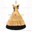 Vintage Gothic Lolita Victorian 18th Century Light Yellow Ruffles Evening Ball Gown Dress