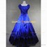 Sleeveless Gothic Theater Reenactment Clothing Lady Dress Blue