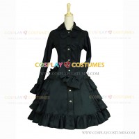 Elegant Baroque style Gothic Lolita Dress Black