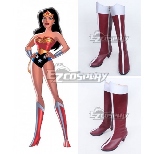 DC Comic Wonder Woman Movie Diana Prince Deep Red Shoes Cosplay Boots