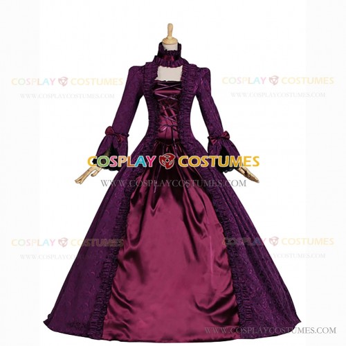 Victorian Style Brocade Gown Reenactment Dress Theater Reenactment Clothing