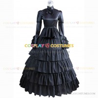 Gothic Steampunk Medieval Fantasy Theatrical Premium Quality Costume Dress Black