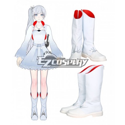 RWBY White Weiss Schnee Flat Shoes Cosplay Boots