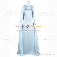 Daenerys Targaryen Costume for Game of Thrones Season 5 Cosplay Blue Dress with Cape