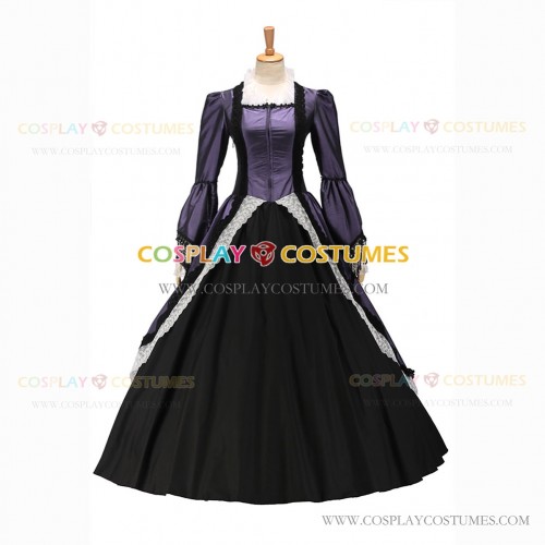 Victorian Punk Lolita Pagoda Sleeves Ball Gown Light Purple Dress