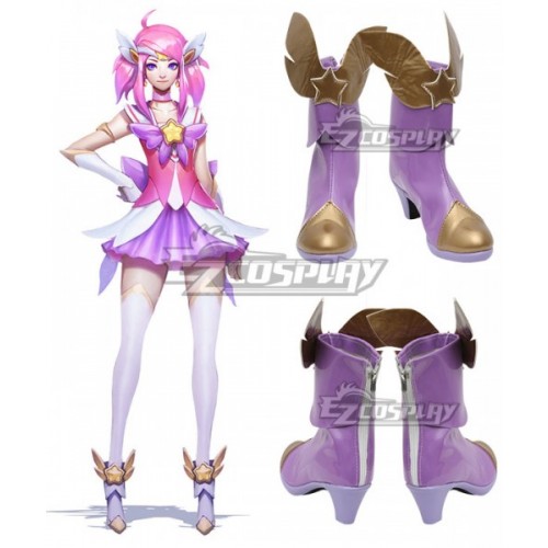 League of Legends LOL Star Guardian Lux Purple Shoes Cosplay Boots