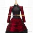 Gothic Victorian Marie Antoinette Theater Layered Evening Gown Burgundy Dress