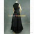 Gothic Edwardian Period Dress Black Brocaded Steampunk Clothing