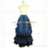 Victorian Style Navy Blue Tiered French Bustle Skirt