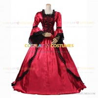 Deluxe Renaissance Queen Elizabeth I Medieval Satin Dress Red