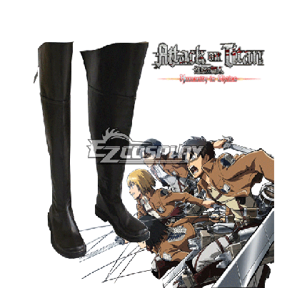 Attack on Titan Shingeki no Kyojin Advancing Giants Dark Brown Shoes Cosplay Boots
