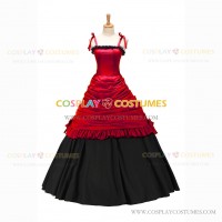 Reenactment Gothic Lolita Civil War Victorian Ball Gown Red Dress