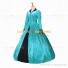 Retro Victorian Classic Turtle Neck Stage Green Long Dress Ball Gown