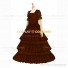 Reenactment Civil War Lace Lolita Recoco Layered Brown Ball Gown Dress