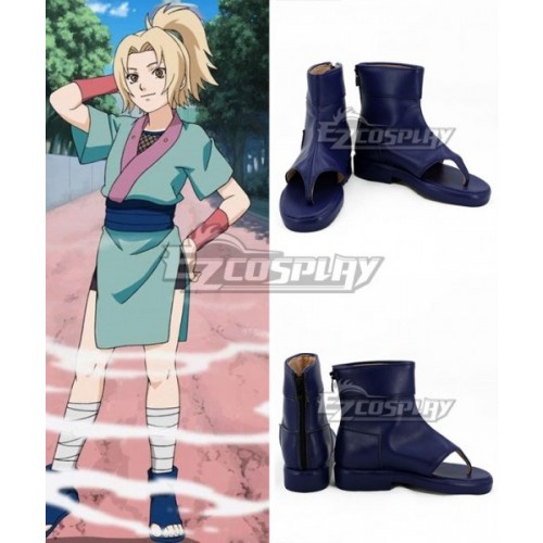 Naruto Tsunade Young Stage Blue Cosplay Shoes