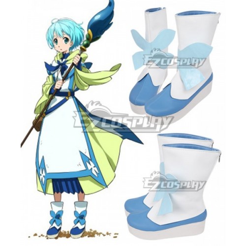 Gate Jieitai Kanochi nite Kaku Tatakaeri Lelei la Lalena White And Blue Cosplay Shoes