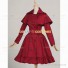 Gothic Victorian Style Cape Reenactment Steampunk Dress Burgundy