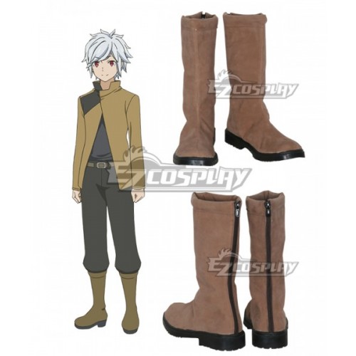 DanMachi Is It Wrong to Try to Pick Up Girls in a Dungeon? Bell Cranel Brown Shoes Cosplay Boots - B Edition