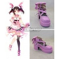 Love Live Valentine's Day Maid Nico Yazawa Pink Cosplay Shoes