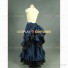 Victorian Style Navy Blue Tiered French Bustle Skirt