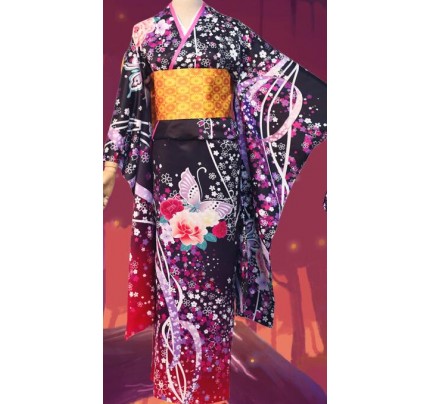 Hell Girl Fourth Twilight Jigoku Shoujo Yoi No Togi Ai Enma Kimono Cosplay Costume