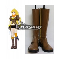 RWBY Yellow Yang Xiao Long Flat Brown Shoes Cosplay Boots