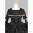 Wide Sleeve Black Gothic Lolita Dress Tiered Ruffle Bow Dress