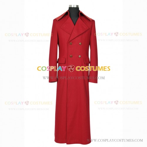 Tom Baker Costume for Doctor Who 4th Dr Cosplay Red Trench Coat