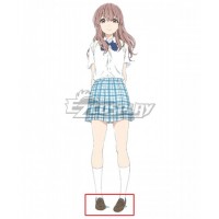 A Silent Voice Koe no Katachi Nishimiya Shouko Brown Cosplay Shoes