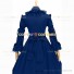 Marie Antoinette Reenactment Lolita Blue Ruffle Evening Ball Gown Dress