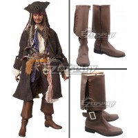 Pirates of the Caribbean: Dead Men Tell No Tales Captain Jack Sparrow Brown Shoes Cosplay Boots