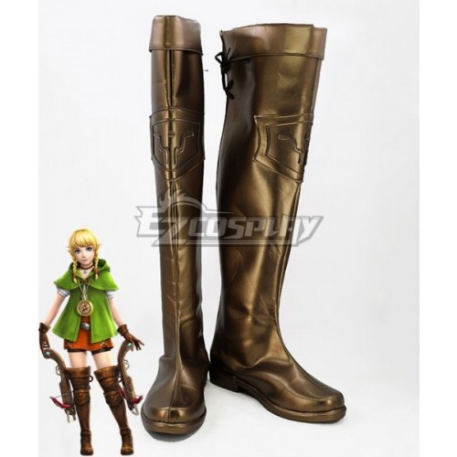 The Legend Of Zelda: Breath Of The Wild Linkle Brown Golden Shoes Cosplay Boots